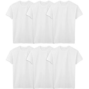 Fruit of the Loom Eversoft Cotton Stay Tucked Crew Playera para Hombre, Tall Man Paquete de 6 Blanco, Large Fruit of the Loom Eversoft Cotton Stay Tucked Crew Playera para Hombre, Tall Man Paquete de 6 Blanco, Large