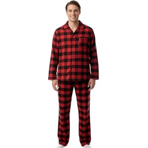 #followme Pijama de Franela con Botones Frontales para Hombre, Manga Larga, pantalón Largo, Black/Red Buffalo Plaid, XX-Large #followme Pijama de Franela con Botones Frontales para Hombre, Manga Larga, pantalón Largo, Black/Red Buffalo Plaid, XX-Large