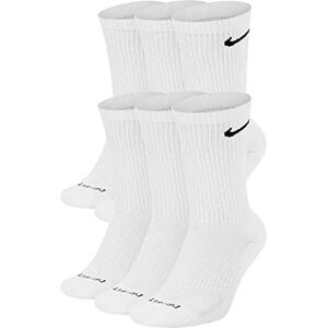 Nike Dri-Fit Calcetines Deportivos Acolchados para Correr, Calcetas Largas para Hombre, Algodón, Everydayplus Blanco (6 Pares), Large Nike Dri-Fit Calcetines Deportivos Acolchados para Correr, Calcetas Largas para Hombre, Algodón, Everydayplus Blanco (6 Pares), Large