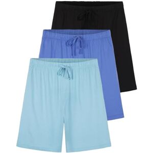 Real Essentials Paquete de 3: pantalones cortos de pijama de algodón para hombre y ropa de descanso (disponible en tallas grandes y altas), Set L, X-Large Real Essentials Paquete de 3: pantalones cortos de pijama de algodón para hombre y ropa de descanso (disponible en tallas grandes y altas), Set L, X-Large