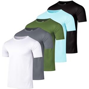 Real Essentials Paquete de 5: camiseta deportiva de manga corta para hombre, secado rápido, elástica, ultra suave, transpirable, de manga corta, set 8, X-Large Real Essentials Paquete de 5: camiseta deportiva de manga corta para hombre, secado rápido, elástica, ultra suave, transpirable, de manga corta, set 8, X-Large