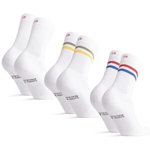 DANISH ENDURANCE Calcetines de Tenis para Deporte y Diario, Unisex para Hombre y Mujer, 3 o 6 Pack, Multicolor (1xRayas Verdes/Amarillas, 1xRayas Rojas/Azules, 1xBlanco), X-Large DANISH ENDURANCE Calcetines de Tenis para Deporte y Diario, Unisex para Hombre y Mujer, 3 o 6 Pack, Multicolor (1xRayas Verdes/Amarillas, 1xRayas Rojas/Azules, 1xBlanco), X-Large