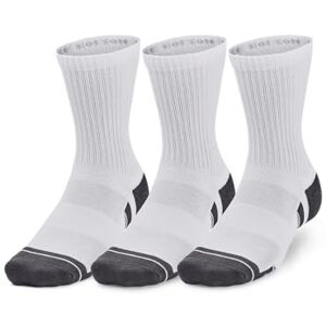 Under Armour Calcetines de algodón unisex de alto rendimiento, paquete de 3, (100) blanco/blanco/gris tono, talla M Under Armour Calcetines de algodón unisex de alto rendimiento, paquete de 3, (100) blanco/blanco/gris tono, talla M