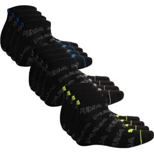 PUMA Pack de 6 calcetines de corte bajo para hombre, negro/azul, 10-13 PUMA Pack de 6 calcetines de corte bajo para hombre, negro/azul, 10-13