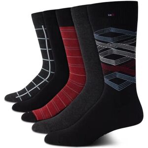 Tommy Hilfiger Calcetines de vestir para hombre, calcetines ligeros y cómodos (paquete de 5), Raya Negra (Black Stripe), 7-12 Tommy Hilfiger Calcetines de vestir para hombre, calcetines ligeros y cómodos (paquete de 5), Raya Negra (Black Stripe), 7-12