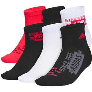 Adidas Calcetines deportivos acolchados para adultos, 6 unidades, unisex, para un cuarto, Pure Ruby/Black/White, Large Adidas Calcetines deportivos acolchados para adultos, 6 unidades, unisex, para un cuarto, Pure Ruby/Black/White, Large