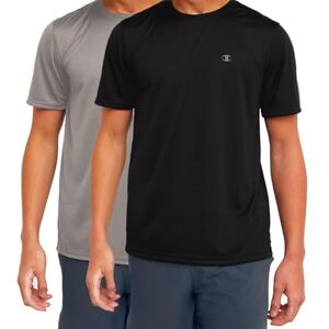 Champion Performance playera de entrenamiento grande y alta, paquete de 2 camisetas activas que absorben la humedad, ajuste seco, de secado rápido, negro (Black/Concrete), 3X Tall Champion Performance playera de entrenamiento grande y alta, paquete de 2 camisetas activas que absorben la humedad, ajuste seco, de secado rápido, negro (Black/Concrete), 3X Tall