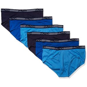 Nautica Men's Cotton Classic Multipack Briefs, peacoat/aero Blue/Sea Cobalt- 6 Pack S Nautica Men's Cotton Classic Multipack Briefs, peacoat/aero Blue/Sea Cobalt- 6 Pack S