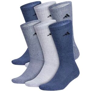 Adidas Calcetines deportivos acolchados para hombre con compresión de arco para un ajuste seguro (6 pares), Tech índigo Blue/Grey/Collegiate Navy, Large Adidas Calcetines deportivos acolchados para hombre con compresión de arco para un ajuste seguro (6 pares), Tech índigo Blue/Grey/Collegiate Navy, Large