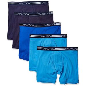 Nautica Men's Classic Cotton Boxer Brief Multipack, peacoat/aero Blue/Sea Cobalt- 5 Pack XL Nautica Men's Classic Cotton Boxer Brief Multipack, peacoat/aero Blue/Sea Cobalt- 5 Pack XL