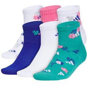 Adidas Calcetines Deportivos Acolchados para Adultos, 6 Unidades, Unisex, para Adultos, Blanco/Azul/Rosa Fusión, Medium Adidas Calcetines Deportivos Acolchados para Adultos, 6 Unidades, Unisex, para Adultos, Blanco/Azul/Rosa Fusión, Medium