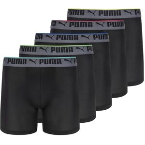 PUMA Calzoncillos Tipo Calzones estándar de Malla de 360 Grados, 5 Unidades, Color Negro/Castlerock/Brillante PUMA Calzoncillos Tipo Calzones estándar de Malla de 360 Grados, 5 Unidades, Color Negro/Castlerock/Brillante