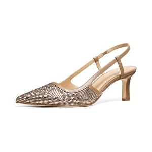 Michael Kors Alora Zapatos de tacón Medio para Mujer, Cáscara/Micro Suede Hot Fix, 23.5 cm Michael Kors Alora Zapatos de tacón Medio para Mujer, Cáscara/Micro Suede Hot Fix, 23.5 cm