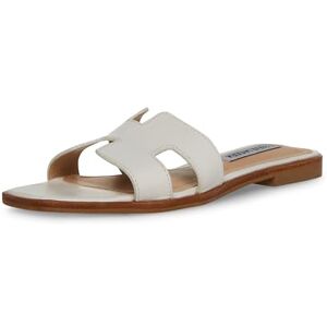 Steve Madden Hadyn sandalias negras de cuero con corte en la correa y plataforma tacón slip on abiertas para mujeres Steve Madden Hadyn sandalias negras de cuero con corte en la correa y plataforma tacón slip on abiertas para mujeres