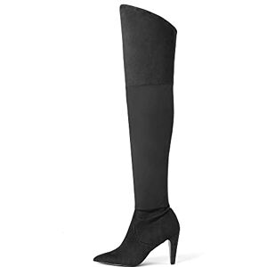 DREAM PAIRS Botas Altas hasta el Muslo para Mujer, Tacones Largos y sexys con Punta, Negro/Gamuza, 7 US DREAM PAIRS Botas Altas hasta el Muslo para Mujer, Tacones Largos y sexys con Punta, Negro/Gamuza, 7 US