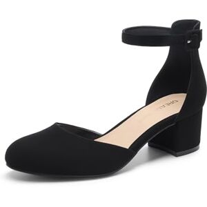 DREAM PAIRS Zapatos de tacón bajo con Punta Redonda para Mujer, Zapatos de Vestir con Tiras al Tobillo para Boda Oficina Fiesta,Size 27.0 cm,Negro-Nubuck,DWUMPU2546 DREAM PAIRS Zapatos de tacón bajo con Punta Redonda para Mujer, Zapatos de Vestir con Tiras al Tobillo para Boda Oficina Fiesta,Size 27.0 cm,Negro-Nubuck,DWUMPU2546