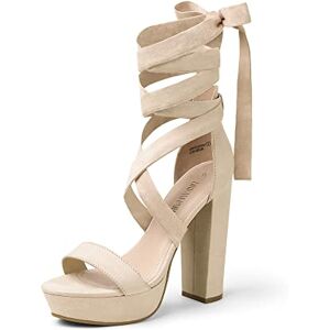 DREAM PAIRS Tacones altos con plataforma gruesa para mujer,Size 22.5 cm,Nude,SDHS2205W DREAM PAIRS Tacones altos con plataforma gruesa para mujer,Size 22.5 cm,Nude,SDHS2205W