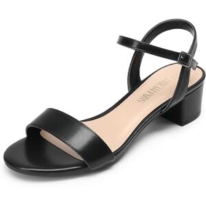 DREAM PAIRS Sandalias de tacón bajo con tira al tobillo y tacón grueso para mujer, ideales para fiestas bodas,Size 23.5 cm,Negro-Pu-1,SDHS2301W-1 DREAM PAIRS Sandalias de tacón bajo con tira al tobillo y tacón grueso para mujer, ideales para fiestas bodas,Size 23.5 cm,Negro-Pu-1,SDHS2301W-1