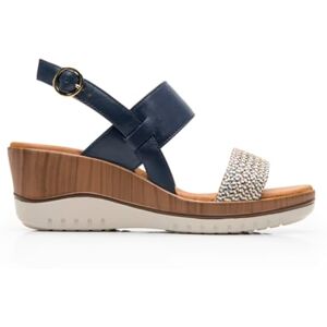 Flexi Sandalia Casual de Plataforma Corte Vacuno para Dama 113325 (Marino-26.5) Flexi Sandalia Casual de Plataforma Corte Vacuno para Dama 113325 (Marino-26.5)
