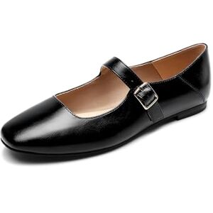 DREAM PAIRS Flats de Mary Jane para Mujer con Punta Cuadrada, Bailarinas Zapatos Planos Elegantes para Dama,Size 24.5 cm,Negro-Aceite,DWUMFA2520 DREAM PAIRS Flats de Mary Jane para Mujer con Punta Cuadrada, Bailarinas Zapatos Planos Elegantes para Dama,Size 24.5 cm,Negro-Aceite,DWUMFA2520