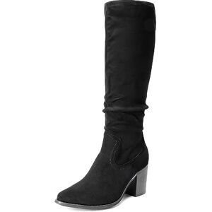 DREAM PAIRS Botas Altas Hasta la Rodilla para Mujer con Tacón Grueso y Puntera Puntiaguda, Cómodas Botas de Montar para Dama con Cierre Lateral,Size 24.5 cm,Negro,SDKB2308W DREAM PAIRS Botas Altas Hasta la Rodilla para Mujer con Tacón Grueso y Puntera Puntiaguda, Cómodas Botas de Montar para Dama con Cierre Lateral,Size 24.5 cm,Negro,SDKB2308W