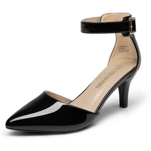 DREAM PAIRS Zapatos de tacón bajo con Punta Cerrada para Mujer, Ideales para Bodas, Fiestas y Ocasiones Especiales.,Size 22.5 cm,Negro/Pat,LOWPOINTED DREAM PAIRS Zapatos de tacón bajo con Punta Cerrada para Mujer, Ideales para Bodas, Fiestas y Ocasiones Especiales.,Size 22.5 cm,Negro/Pat,LOWPOINTED