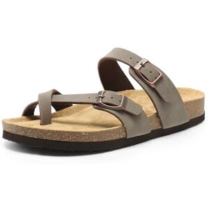 DREAM PAIRS Sandalias de Corcho para Mujer con Puntera Abierta, Ajustables y Cómodas Sandalias Planas para Verano,Size 28.0 cm,Marrón,SDSS2405W DREAM PAIRS Sandalias de Corcho para Mujer con Puntera Abierta, Ajustables y Cómodas Sandalias Planas para Verano,Size 28.0 cm,Marrón,SDSS2405W