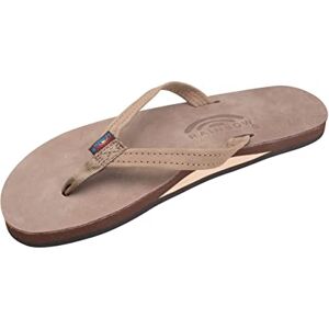 Rainbow Sandals Rainbow Chanclas Sandalia de piel de primera capa para mujer con soporte de arco y correa estrecha, color café oscuro, talla M Rainbow Sandals Rainbow Chanclas Sandalia de piel de primera capa para mujer con soporte de arco y correa estrecha, color café oscuro, talla M