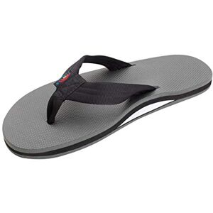 Rainbow Sandals Correa de nailon con relleno de goma EVA de una sola capa para hombre de 1 pulgada, Negro / Gris, 8.5-9.5 Rainbow Sandals Correa de nailon con relleno de goma EVA de una sola capa para hombre de 1 pulgada, Negro / Gris, 8.5-9.5