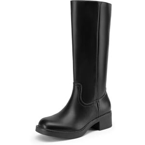 DREAM PAIRS Botas Largas para Mujer con Punta Cuadrada, Botas Altas Hasta la Rodilla para Dama con Tacón Bajo,Size 24.5 cm,Negro,DWUMKB2539 DREAM PAIRS Botas Largas para Mujer con Punta Cuadrada, Botas Altas Hasta la Rodilla para Dama con Tacón Bajo,Size 24.5 cm,Negro,DWUMKB2539
