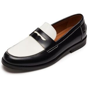 Steve Madden Natan Penny Moc para Hombre, Negro, Blanco, 28 cm Steve Madden Natan Penny Moc para Hombre, Negro, Blanco, 28 cm