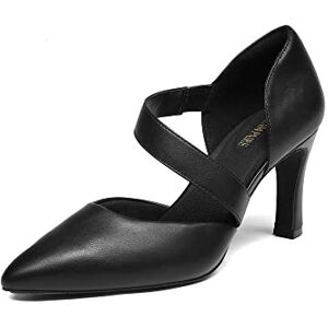 DREAM PAIRS Zapatos de Tacón Alto para Mujer con Puntera Puntiaguda, Tacones Cerrados D'Orsay para Mujer,Size 25.5 cm,Negro-PU,SDPU2350W DREAM PAIRS Zapatos de Tacón Alto para Mujer con Puntera Puntiaguda, Tacones Cerrados D'Orsay para Mujer,Size 25.5 cm,Negro-PU,SDPU2350W