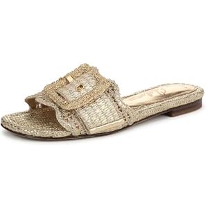 Sam Edelman Sandalia Bambi para mujer, Ámbar dorado, 6.5 Sam Edelman Sandalia Bambi para mujer, Ámbar dorado, 6.5