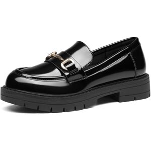 DREAM PAIRS Mocasines para Niñas con Plataforma Gruesa y sin Cordones, Zapatos de Vestir para Uniforme Escolar,Size 19.0 cm,Negro-Chalero,KKUMLS2506 DREAM PAIRS Mocasines para Niñas con Plataforma Gruesa y sin Cordones, Zapatos de Vestir para Uniforme Escolar,Size 19.0 cm,Negro-Chalero,KKUMLS2506
