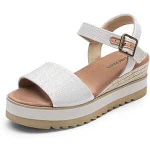 DREAM PAIRS Sandalias de cuña con plataforma para mujer, Alpargatas de punta abierta para mujer,Size 25.5 cm,Natural-Lona,DWUMPS2504 DREAM PAIRS Sandalias de cuña con plataforma para mujer, Alpargatas de punta abierta para mujer,Size 25.5 cm,Natural-Lona,DWUMPS2504