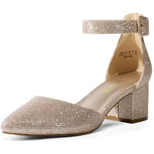 DREAM PAIRS Zapatos de Tacón Bajo con Punta Puntiaguda para Mujer,Size 22.5 cm,Oro/Brillo,ANNEE DREAM PAIRS Zapatos de Tacón Bajo con Punta Puntiaguda para Mujer,Size 22.5 cm,Oro/Brillo,ANNEE