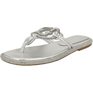 GUESS Saima Sandalias planas para mujer, Silver Crystal 098, 23 GUESS Saima Sandalias planas para mujer, Silver Crystal 098, 23