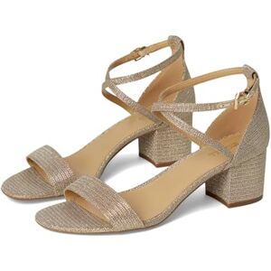 Michael Kors Serena Flex Sandalias de tacón para mujer, Oro pálido/purpurina, 23.5 cm Michael Kors Serena Flex Sandalias de tacón para mujer, Oro pálido/purpurina, 23.5 cm
