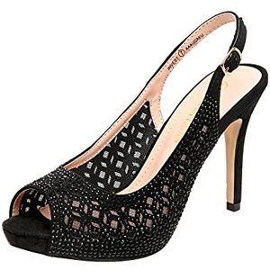 DREAM PAIRS Zapatos de tacón Alto con Plataforma y Punta Abierta para Mujer,Size 25.5 cm,Negro/Ante,Invest DREAM PAIRS Zapatos de tacón Alto con Plataforma y Punta Abierta para Mujer,Size 25.5 cm,Negro/Ante,Invest
