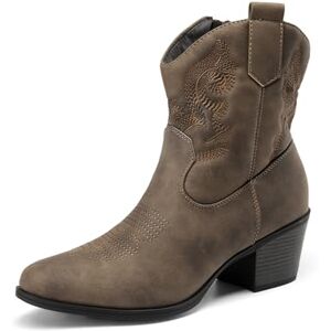 DREAM PAIRS Botas Vaqueras Mujer de Punta Redonda, Cowboy Boots para Dama con Tacón Bajo y Grueso,Size 24.0 cm,Camello,SDAB2432W DREAM PAIRS Botas Vaqueras Mujer de Punta Redonda, Cowboy Boots para Dama con Tacón Bajo y Grueso,Size 24.0 cm,Camello,SDAB2432W