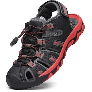 DREAM PAIRS Sandalias deportivas para niños y niñas con punta cerrada Sandalias de verano para exteriores,Size 12.5 cm,Negro/Gris/Rojo,160912-K DREAM PAIRS Sandalias deportivas para niños y niñas con punta cerrada Sandalias de verano para exteriores,Size 12.5 cm,Negro/Gris/Rojo,160912-K
