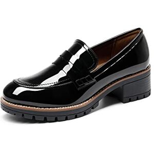 DREAM PAIRS Mocasines con Plataforma para Mujer de Tacón Grueso, Zapatos Casuales de Negocios para Mujer,Size 25.5 cm,Negro-Pat,SDLS2319W DREAM PAIRS Mocasines con Plataforma para Mujer de Tacón Grueso, Zapatos Casuales de Negocios para Mujer,Size 25.5 cm,Negro-Pat,SDLS2319W