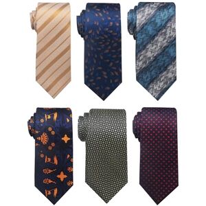 Passabin Juego de corbatas tejidas para hombre, 6 unidades, Rayas doradas, rayas azules, azul cielo, rojo oscuro, 2.95 inches*57.5 inches Passabin Juego de corbatas tejidas para hombre, 6 unidades, Rayas doradas, rayas azules, azul cielo, rojo oscuro, 2.95 inches*57.5 inches