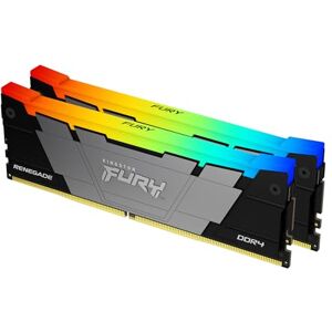 Kingston Fury Renegade Black RGB DDR4, Memoria Gamer para PC, Capacidad: 16GB Kit (2x8GB), Frecuencia: 3200MT/s, Latencia: CL16, Factor de Forma: DIMM 288-Pin, Color: Negro/RGB, KF432C16RB2AK2/16 Kingston Fury Renegade Black RGB DDR4, Memoria Gamer para PC, Capacidad: 16GB Kit (2x8GB), Frecuencia: 3200MT/s, Latencia: CL16, Factor de Forma: DIMM 288-Pin, Color: Negro/RGB, KF432C16RB2AK2/16