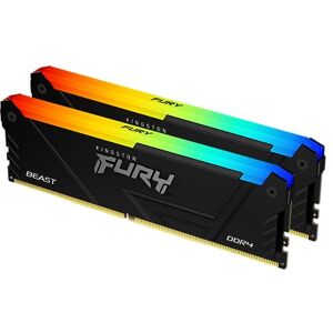 Kingston Fury Beast Black RGB DDR4, Memoria Gamer para PC, Capacidad: 32GB Kit (2x16GB), Frecuencia: 3600MT/s, Latencia: CL18, Factor de Forma: DIMM 288-Pin, Color: Negro/RGB, KF436C18BB2AK2/32 Kingston Fury Beast Black RGB DDR4, Memoria Gamer para PC, Capacidad: 32GB Kit (2x16GB), Frecuencia: 3600MT/s, Latencia: CL18, Factor de Forma: DIMM 288-Pin, Color: Negro/RGB, KF436C18BB2AK2/32