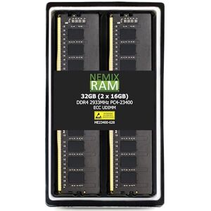 NEMIXRAM Nemix Ram DDR4-2933 PC4-23400 ECC UDIMM 2Rx8 1.2 V Tarjeta Ram Memoria de Servidor, Kit de 32 GB (2 x 16 GB) ECC UDIMM. NEMIXRAM Nemix Ram DDR4-2933 PC4-23400 ECC UDIMM 2Rx8 1.2 V Tarjeta Ram Memoria de Servidor, Kit de 32 GB (2 x 16 GB) ECC UDIMM.