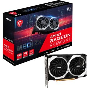 MSI Tarjeta de Video Radeon RX 6500 XT Mech 2X 4G OC 4GB GDDR6-2825 MHz /2685 MHz PCI Express 4.0 x4 MSI Tarjeta de Video Radeon RX 6500 XT Mech 2X 4G OC 4GB GDDR6-2825 MHz /2685 MHz PCI Express 4.0 x4