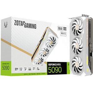 ZOTAC Gaming GeForce RTX 5090 Solid OC White Edition DLSS 4 32GB GDDR7 512-bit 28 Gbps PCIE 5.0 Tarjeta gráfica para Juegos, IceStorm 3.0 Advanced Cooling, Spectra 2.0 ARGB Lighting, ZT-B50900Q-10P ZOTAC Gaming GeForce RTX 5090 Solid OC White Edition DLSS 4 32GB GDDR7 512-bit 28 Gbps PCIE 5.0 Tarjeta gráfica para Juegos, IceStorm 3.0 Advanced Cooling, Spectra 2.0 ARGB Lighting, ZT-B50900Q-10P