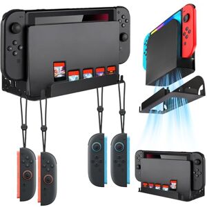 Wall Mount for Nintendo Switch 1/2/OLED, Metal Holder with 6 Joy-Con Hangers & 5 Game Card Slots, 2 Installation Methods (Screws/Acrylic Adhesive), Space-Saving Organizer for TV Gaming Setup Wall Mount for Nintendo Switch 1/2/OLED, Metal Holder with 6 Joy-Con Hangers & 5 Game Card Slots, 2 Installation Methods (Screws/Acrylic Adhesive), Space-Saving Organizer for TV Gaming Setup