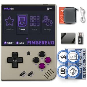 FINGEREVO Miyoo Mini Plus OnionOS Consola de juegos portátil de 3.5 pulgadas, visualización 640 x 480, 3000 mAh, Miyoo-Mini+, con funda portátil, color gris retro FINGEREVO Miyoo Mini Plus OnionOS Consola de juegos portátil de 3.5 pulgadas, visualización 640 x 480, 3000 mAh, Miyoo-Mini+, con funda portátil, color gris retro